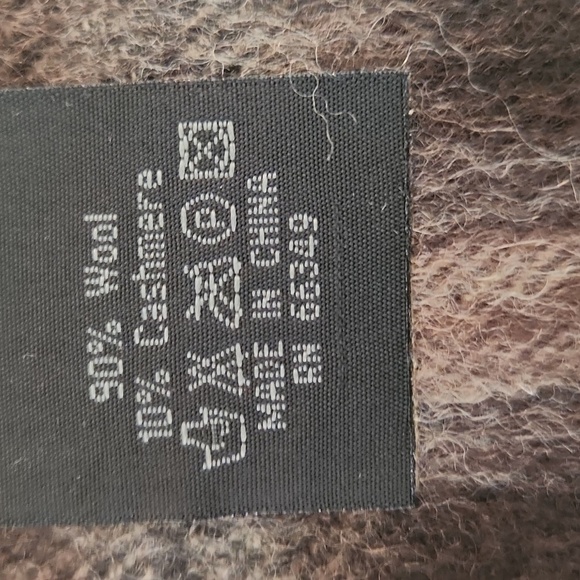 Valentin Fraas Scarf Chocolate Brown And Tan Plaid Cashmere Wool Blend Soft - Picture 3 of 5